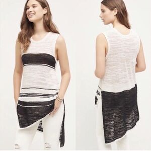 Left of Center for Anthropologie Sleeveless Shadow Striped Tunic